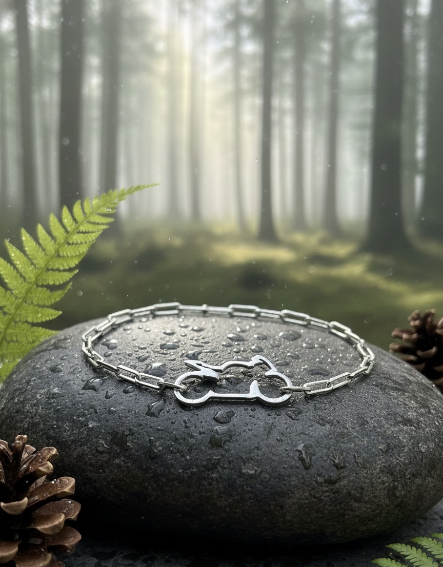 Motosiklet Logo Gümüş Bileklik