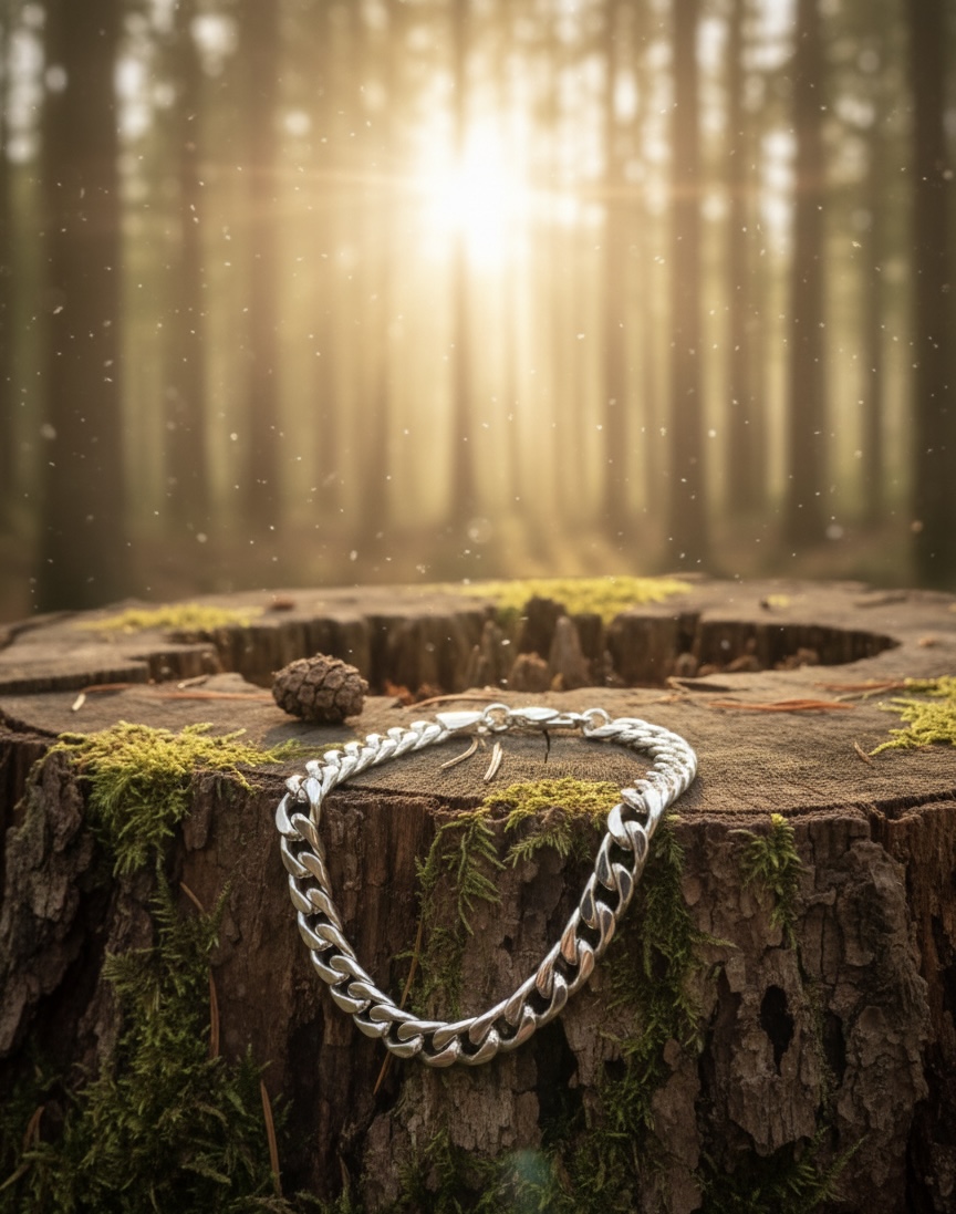 Gümüş Tonlu Çelik Bileklik